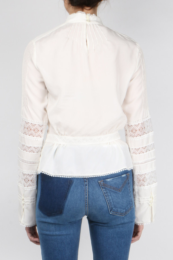 Derek Lam 10 Crosby L/S High Collar Blouse Derek Lam 10 Crosby L/S High Collar Blouse