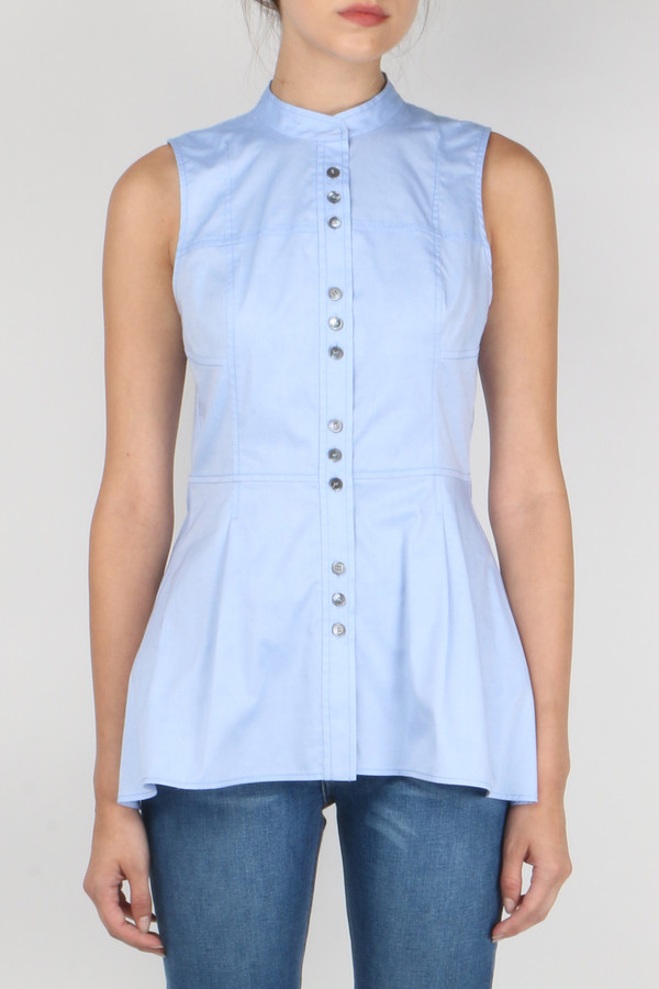 Derek Lam 10 Crosby S/L 3-Button Shirt W/ Peplum Derek Lam 10 Crosby S/L 3-Button Shirt W/ Peplum