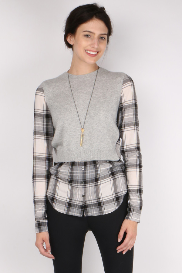 Veronica Beard Mellow Mixed Media Sweater Veronica Beard Mellow Mixed Media Sweater