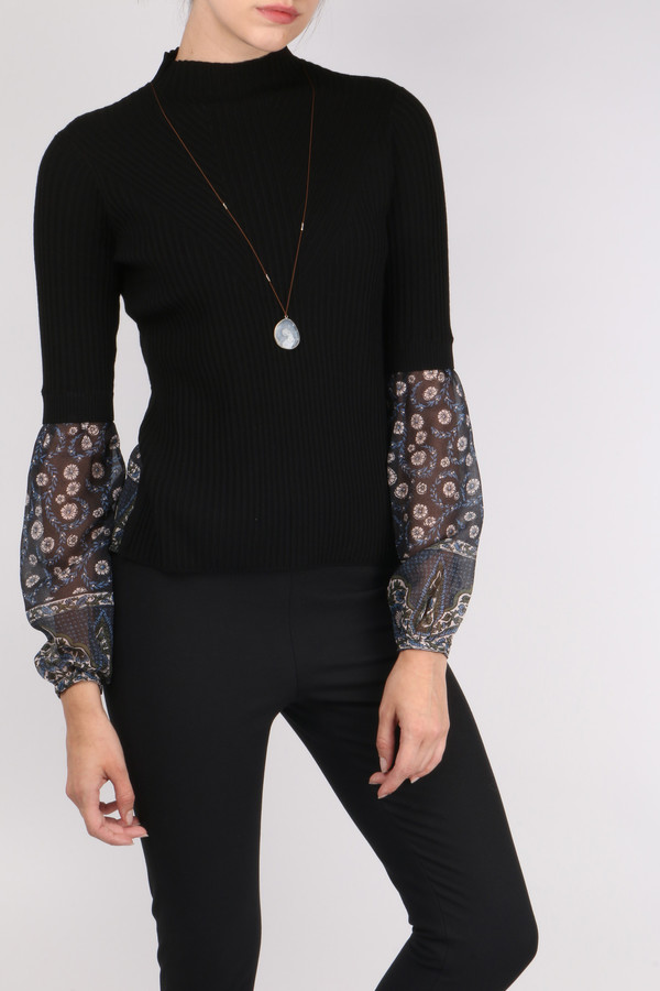 Veronica Beard Moon Mixed Media Sweater Veronica Beard Moon Mixed Media Sweater