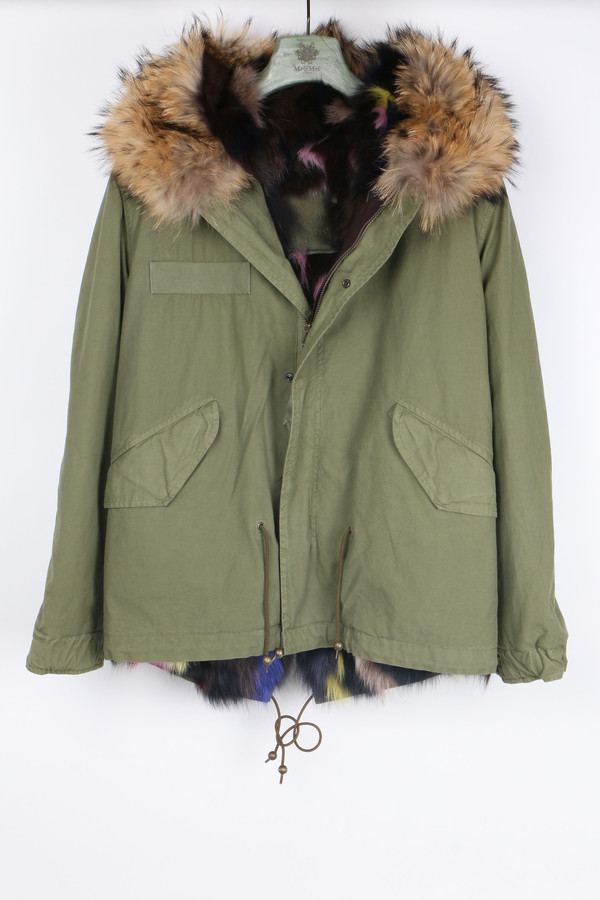 Mr & Mrs Italy Canvas Fur-Trimmed Mini Parka Mr & Mrs Italy Canvas Fur-Trimmed Mini Parka