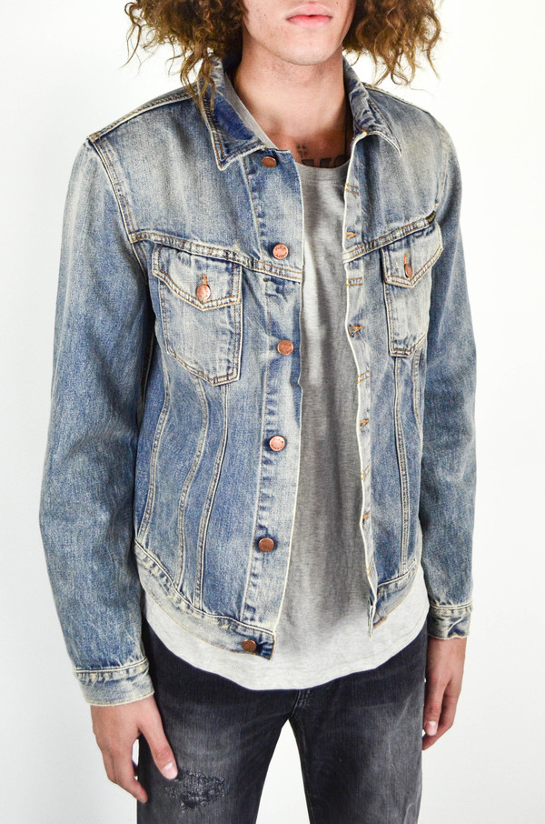 Men's Nudie Billy Shimmering Indigo Denim Jacket Men's Nudie Billy Shimmering Indigo Denim Jacket