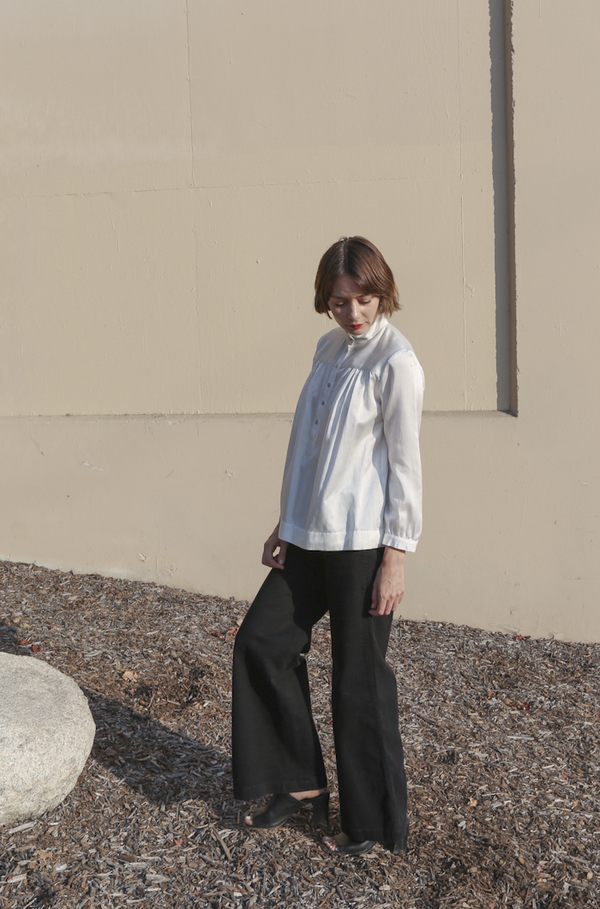 Horses Atelier High-Collar Blouse in Ivory Horses Atelier High-Collar Blouse in Ivory