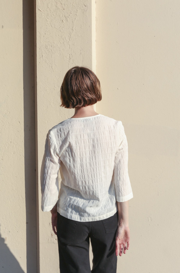 Horses Atelier V-Neck Button-Front Blouse in Ivory Horses Atelier V-Neck Button-Front Blouse in Ivory