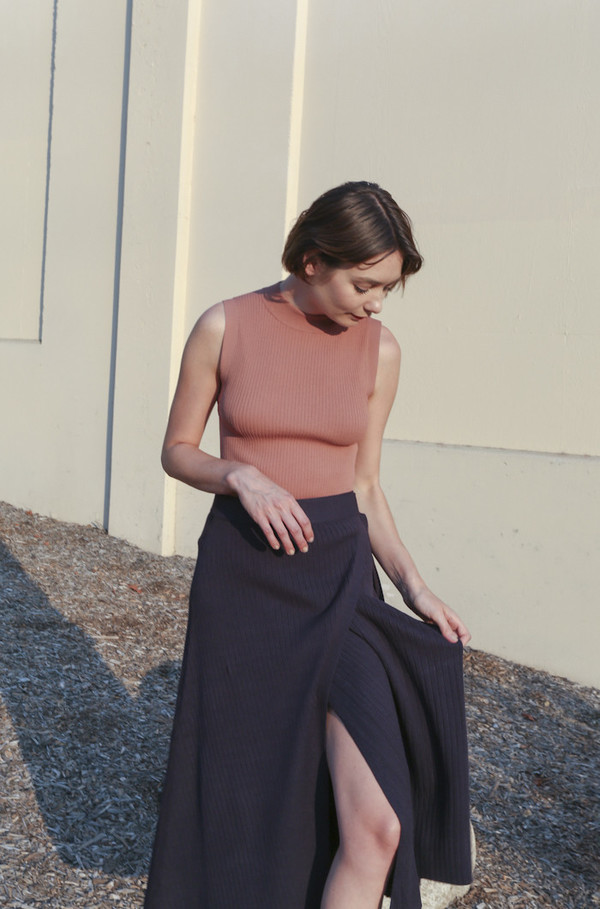 Pari Desai Hye Wrap Knit Skirt in Navy Pari Desai Hye Wrap Knit Skirt in Navy