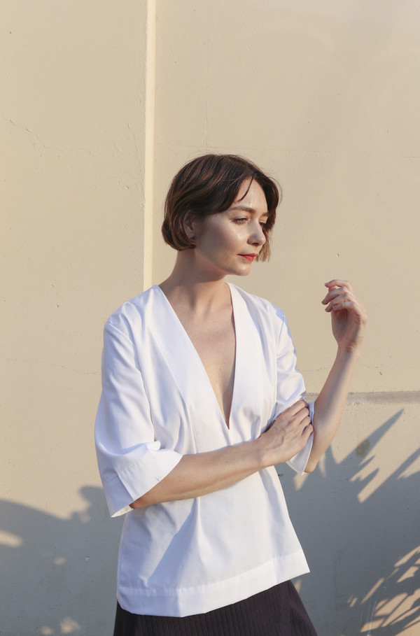 Toit Volant Poppy Mae Top in White Toit Volant Poppy Mae Top in White