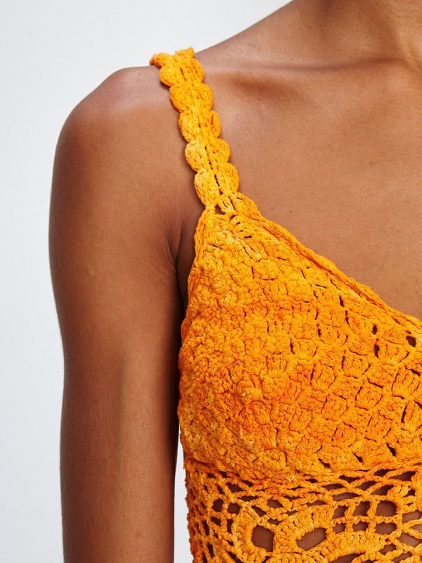 Harare CROCHET CROP TANK / TANGERINE Harare CROCHET CROP TANK / TANGERINE
