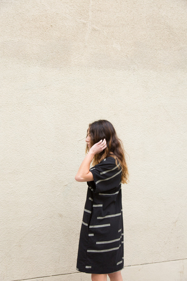 Uzi Broken Stripe V Dress Uzi Broken Stripe V Dress