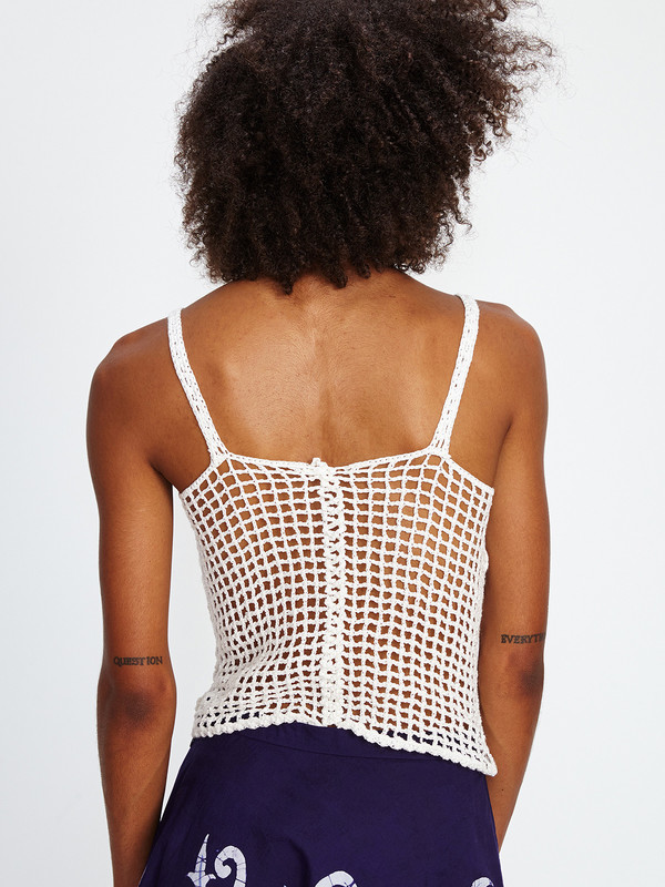 Harare CROCHET CROP TANK / WHITE Harare CROCHET CROP TANK / WHITE