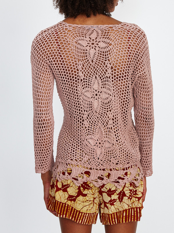 Harare CROCHET LONG SLEEVE TOP / ROSE Harare CROCHET LONG SLEEVE TOP / ROSE