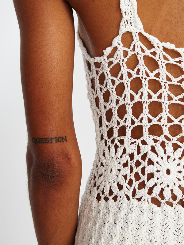 Harare CROCHET MINI DRESS / WHITE Harare CROCHET MINI DRESS / WHITE