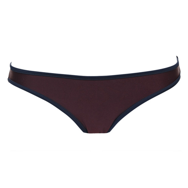 SOLID AND STRIPED - BIKINI BOTTOM / BURGUNDY W/ NAVY BORDER SOLID AND STRIPED - BIKINI BOTTOM / BURGUNDY W/ NAVY BORDER