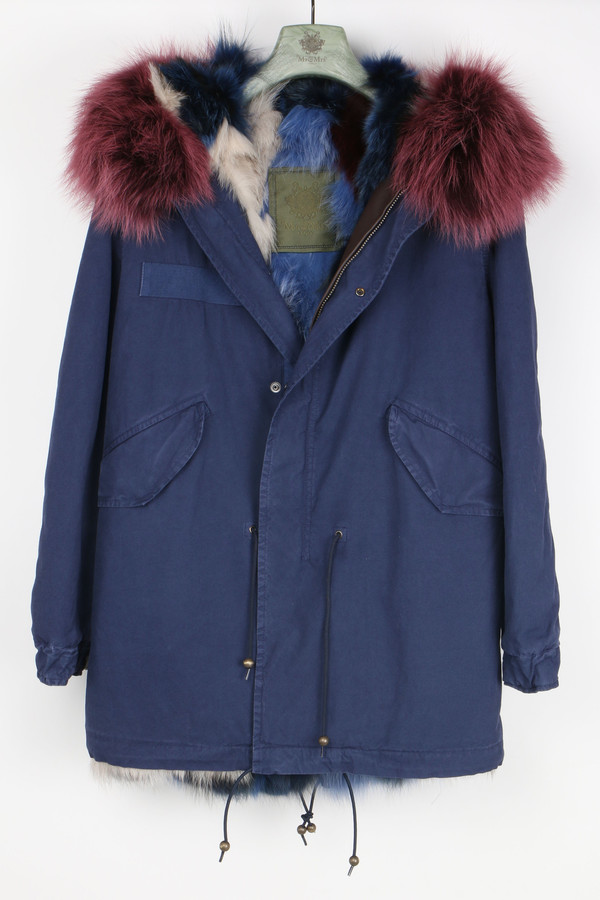 Mr & Mrs Italy Canvas Fur-Trimmed Mini-Parka Mr & Mrs Italy Canvas Fur-Trimmed Mini-Parka