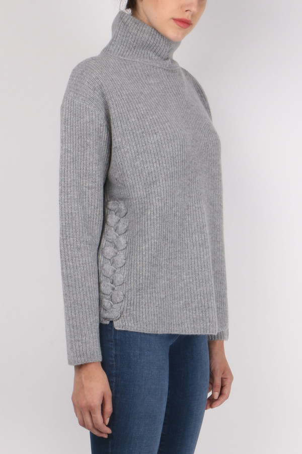 Allude Lace Up Turtleneck Allude Lace Up Turtleneck