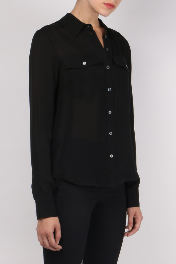 Veronica Beard Patch Pocket Blouse Veronica Beard Patch Pocket Blouse
