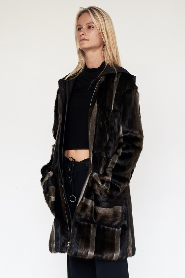 CF. Goldman Faux Mink Patch Coat CF. Goldman Faux Mink Patch Coat