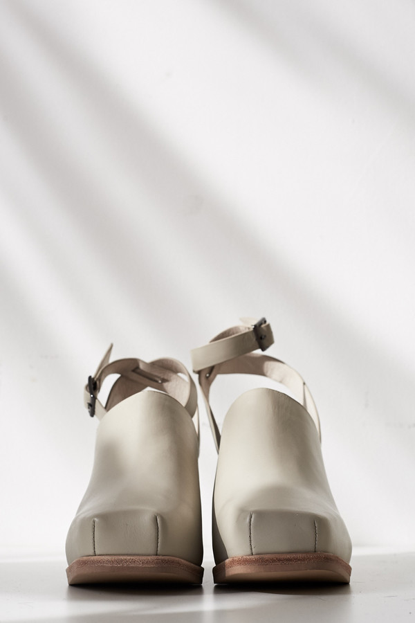 Intentionally Blank Leather Picnic Heel - Bone Intentionally Blank Leather Picnic Heel - Bone