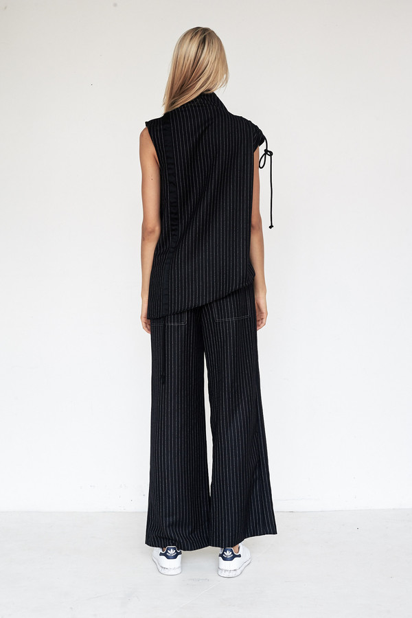 Kahle Wool Patch Pocket Wide Leg Pant Kahle Wool Patch Pocket Wide Leg Pant