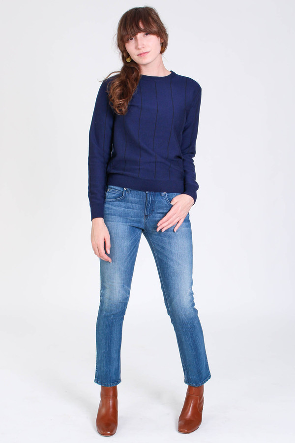 Svilu Stripe crewneck in navy Svilu Stripe crewneck in navy