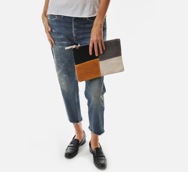 Velvet Patchwork Clutch by Clare V. Velvet Patchwork Clutch by Clare V.