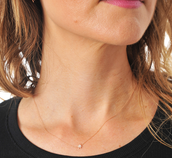 Gabriela Artigas 14 Rose Gold Single Pave Star Necklace Gabriela Artigas 14 Rose Gold Single Pave Star Necklace