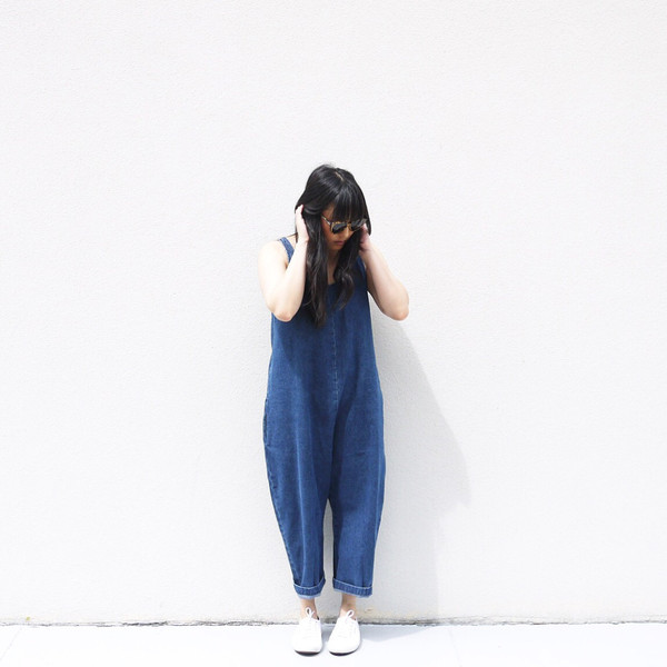 Ilana Kohn Gary Jumpsuit, Navy, Cotton Washed Twill Ilana Kohn Gary Jumpsuit, Navy, Cotton Washed Twill