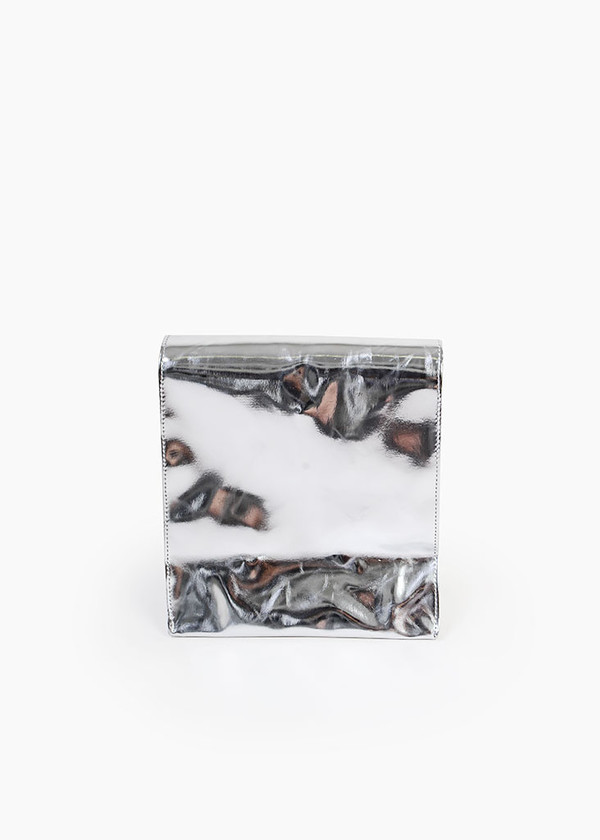 S M K - Silver Foldover Bag S M K - Silver Foldover Bag