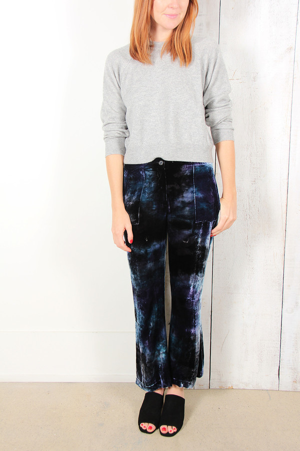 Raquel Allegra CROP FLARED VELVET TROUSERS Raquel Allegra CROP FLARED VELVET TROUSERS