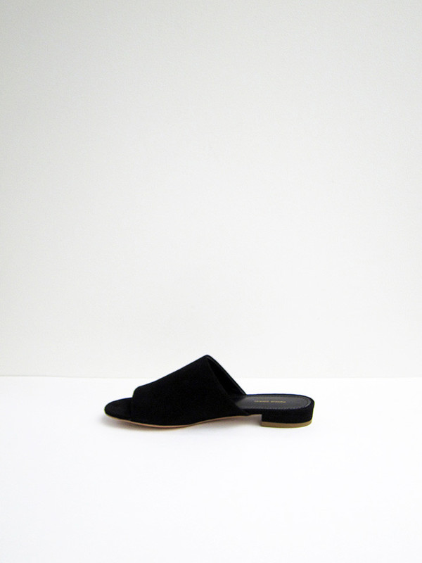 Mansur Gavriel Flat Mule, Black Suede Mansur Gavriel Flat Mule, Black Suede