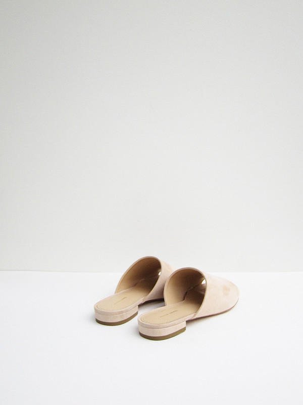 Mansur Gavriel Flat Mule, Sand Suede Mansur Gavriel Flat Mule, Sand Suede