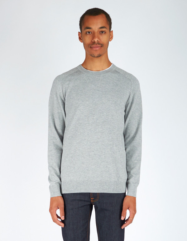 Filippa K Cotton Merino Sweater Light Grey Melange Filippa K Cotton Merino Sweater Light Grey Melange