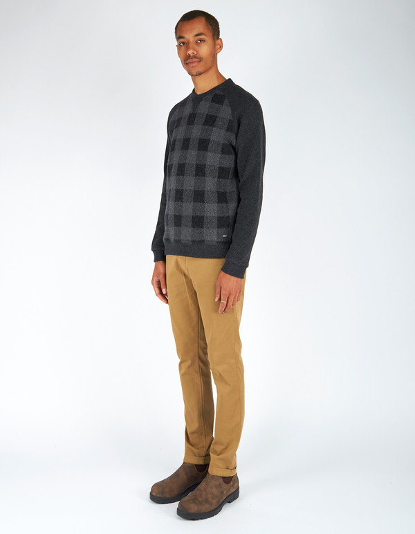 Men's Woolrich John Rich & Bros. Buffalo Check Crew Charcoal Men's Woolrich John Rich & Bros. Buffalo Check Crew Charcoal