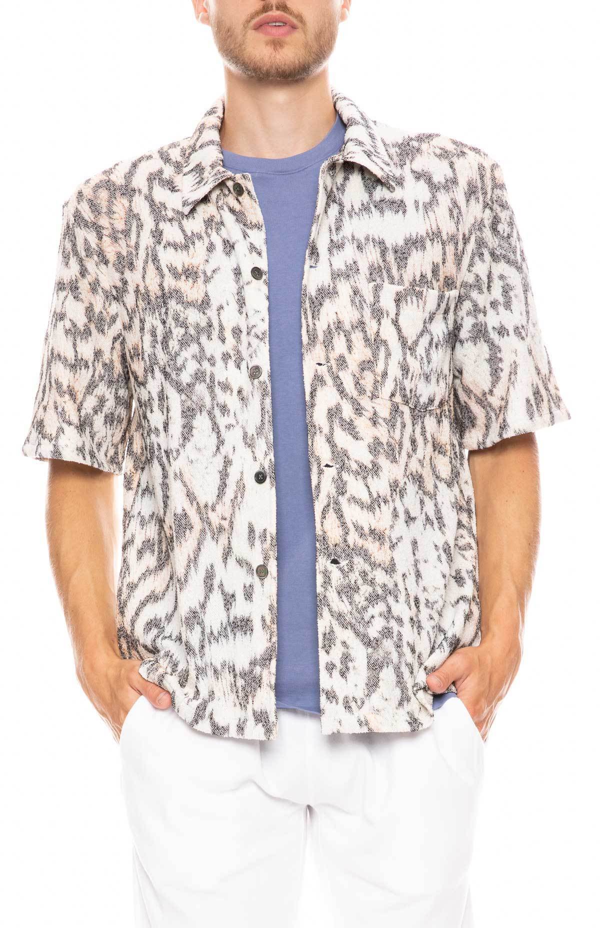 tiger print short sleeve shirt
