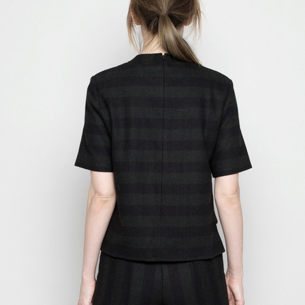 7115 by Szeki Mock-Neck Structured Top - Wool Stripe FW16 7115 by Szeki Mock-Neck Structured Top - Wool Stripe FW16