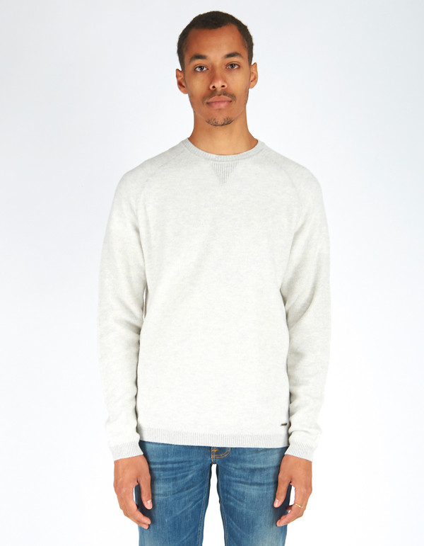 Men's Woolrich John Rich & Bros. Crew Neck Bee Stitch Sweater Grey Marle Men's Woolrich John Rich & Bros. Crew Neck Bee Stitch Sweater Grey Marle