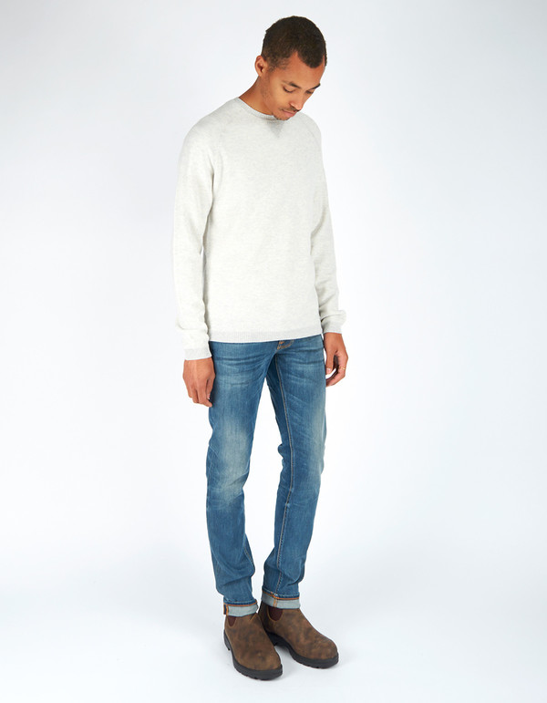 Men's Woolrich John Rich & Bros. Crew Neck Bee Stitch Sweater Grey Marle Men's Woolrich John Rich & Bros. Crew Neck Bee Stitch Sweater Grey Marle