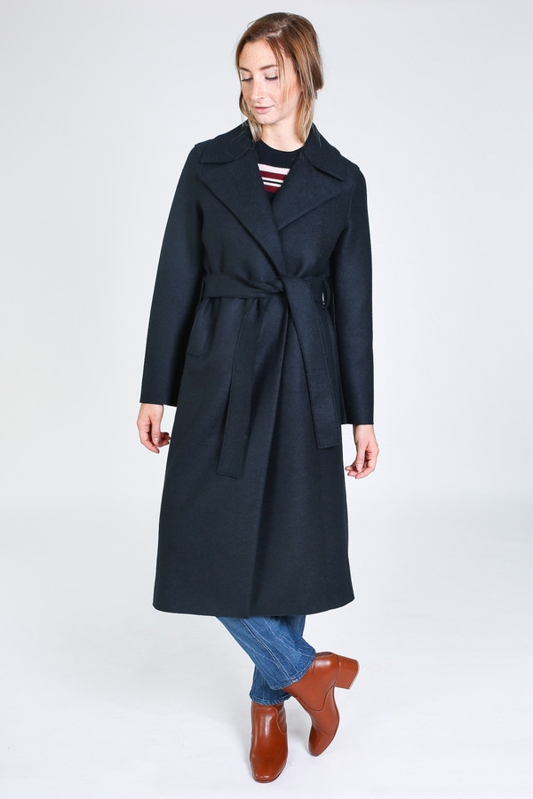 Harris Wharf London Boxy Duster Coat in dark blue Harris Wharf London Boxy Duster Coat in dark blue