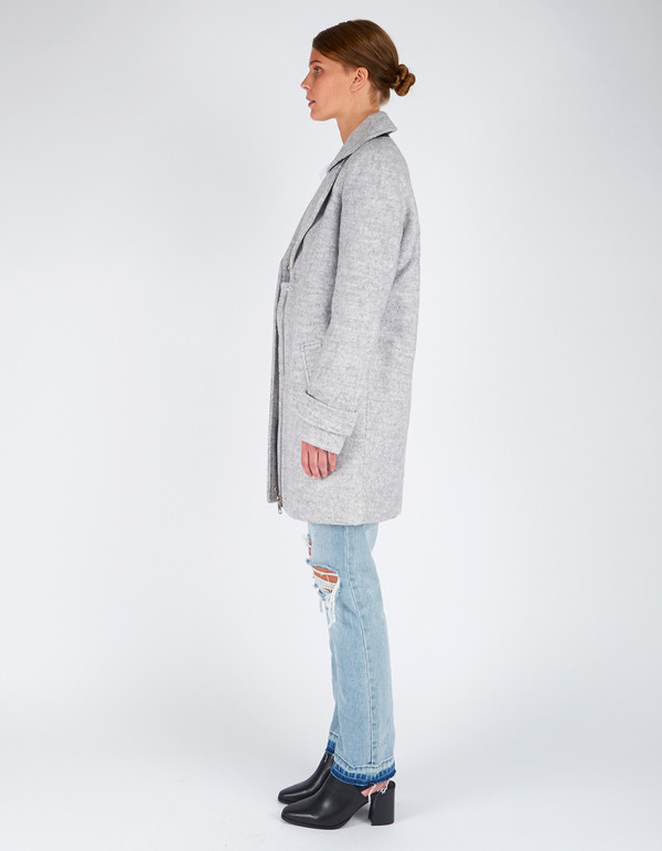 Minimum Berrit Outerwear White Grey Melange Minimum Berrit Outerwear White Grey Melange
