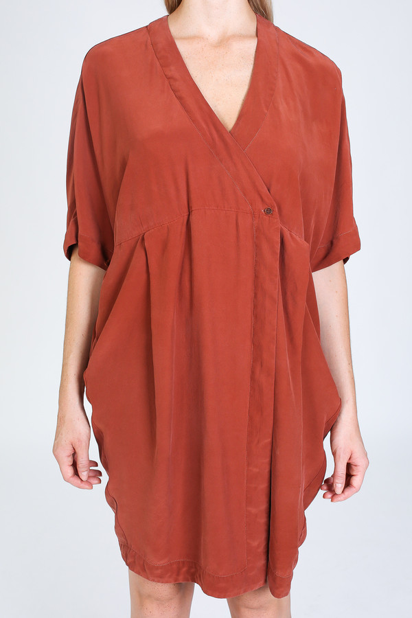 Vincetta Knee Length Kimono Dress in sequoia Vincetta Knee Length Kimono Dress in sequoia