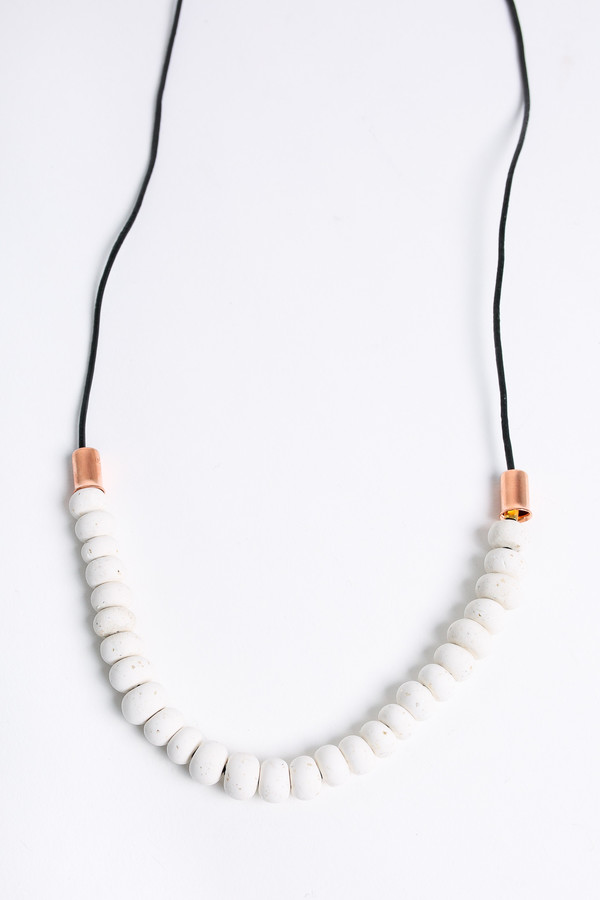 Pepper Train The Mini Mono Necklace in white Pepper Train The Mini Mono Necklace in white