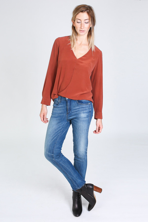 Vincetta V-neck Blouse in Sequoia Vincetta V-neck Blouse in Sequoia