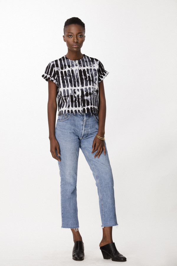 Osei-Duro Adaka Top in Black Chalk Osei-Duro Adaka Top in Black Chalk
