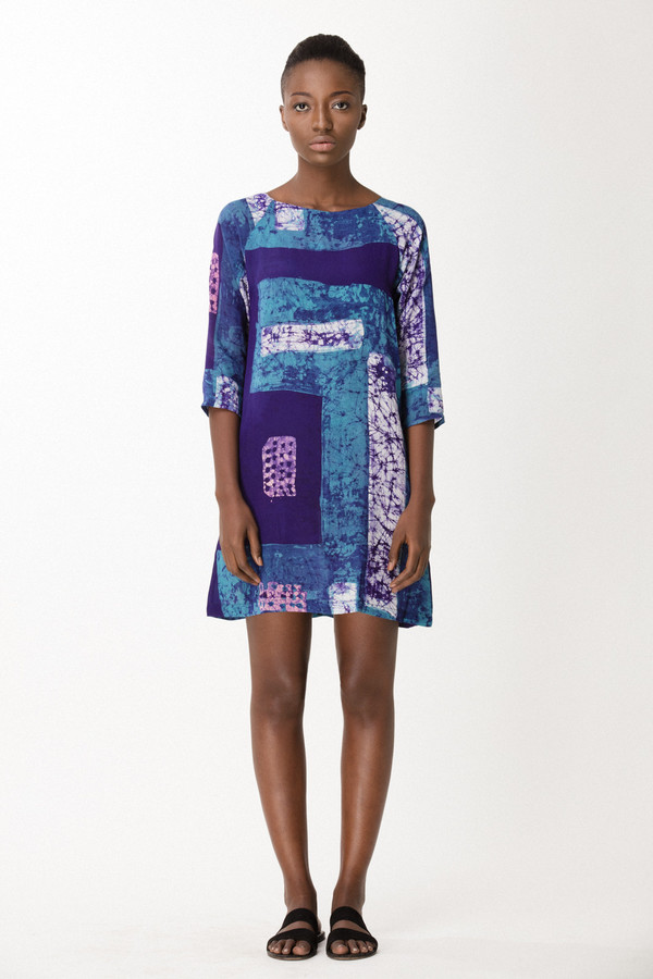 Osei-Duro Linter Dress in Navy Rubics Osei-Duro Linter Dress in Navy Rubics