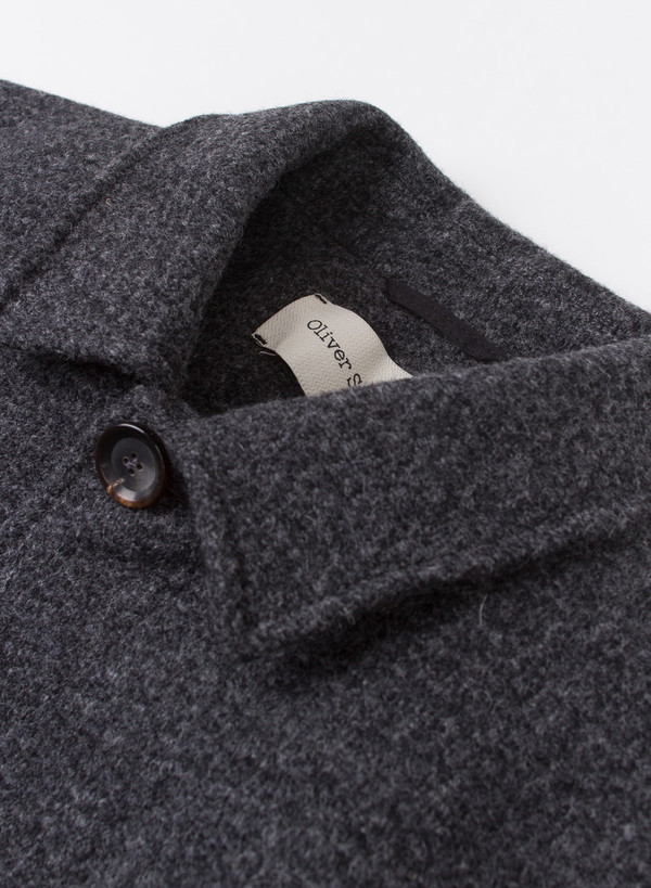 Men's Oliver Spencer Grandpa Coat Barrow Charcoal Men's Oliver Spencer Grandpa Coat Barrow Charcoal