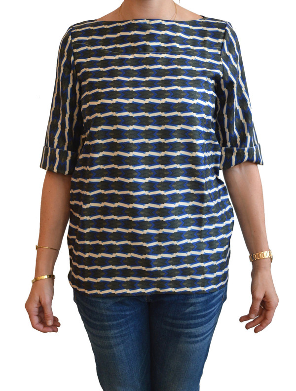 Lauren Moffatt - Blue Arrow Boatneck Top Lauren Moffatt - Blue Arrow Boatneck Top