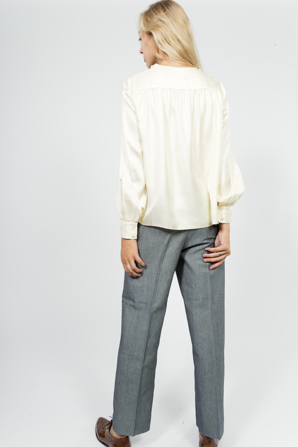 Trademark Silk Twill Shirred Blouse Trademark Silk Twill Shirred Blouse