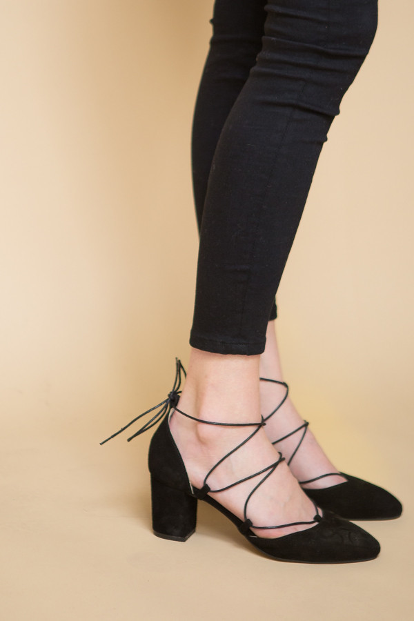 Intentionally Blank Hatter Suede Heel - Black Intentionally Blank Hatter Suede Heel - Black
