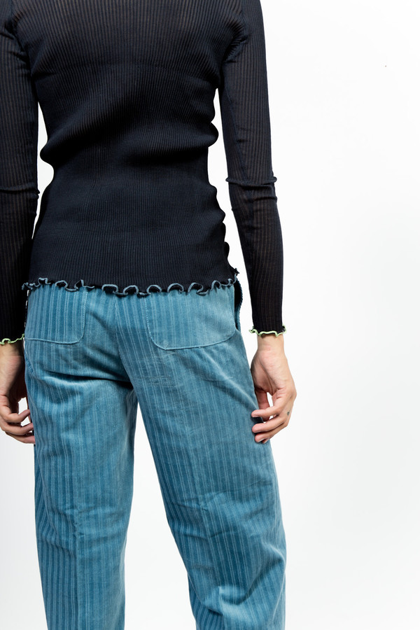 Trademark Lattice Trim Silk Turtleneck Trademark Lattice Trim Silk Turtleneck