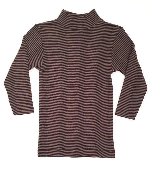 Curator Ida Stripe Mock Neck Top - Black/Brown Curator Ida Stripe Mock Neck Top - Black/Brown