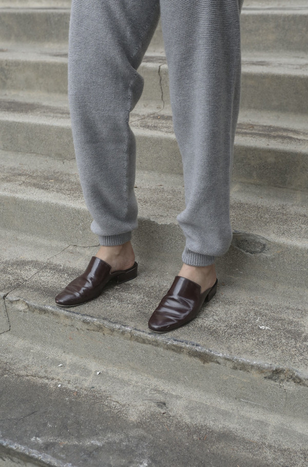 Baserange Gerda Trouser in Grey Melange Baserange Gerda Trouser in Grey Melange
